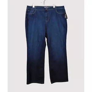 Style & Co Jeans 20W Blue Dark Wash Boot Cut Cotton Blend New - Picture 1 of 6