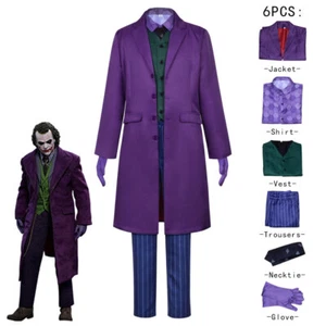 Batman The Dark Knight Joker Cosplay Costume Mens Halloween Party Fancy Outfit - Picture 1 of 12