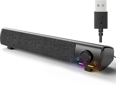PC Computer Lautsprecher Soundbar Monitor Boxen Box 3,5mm AUX USB B467 - Bild 1 von 4