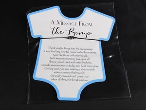50 Baby Shower Invitations A Message From The Bump - Onsey Card w Heart Bracelet - Picture 1 of 9