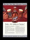 1937 Schlitz Beer Brown Bottle Stein Steinies Vintage  Magazine Print Ad