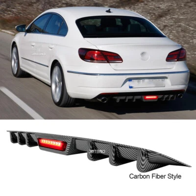 Divisor difusor de parachoques trasero de coche con luz de freno para Volkswagen Passat B7 B8 CC Foto 1 de 4