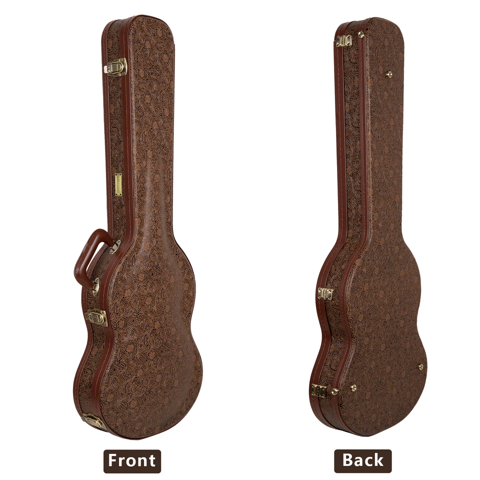 Estuche de madera Crossrock para guitarras eléctricas Gibson SG - bloqueo de seguridad - marrón flor Foto 1 de 4