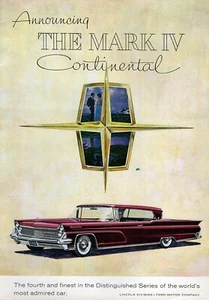 1959 Lincoln Continental Mark IV "The Fourth & Finest" Original Farbe Druck Anzeige - Bild 1 von 1