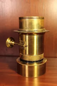 Antique Brass Photo Lens Petzval Old Vintage Camera c. 1900 - Picture 1 of 5