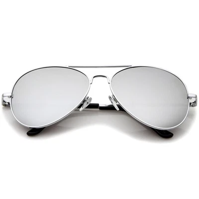 Premium Military Mirrored Lens Metal Aviator Sunglasses 1375 58mm - Image 1 of 4