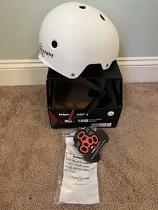 NEW Triple Eight  Double Certified Multi Sport Helmet L/XL White Skateboard Bike - Picture 1 of 7
