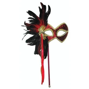 Bristol Novelty Red & Gold Masquerade Mask Fancy Dress - Picture 1 of 1