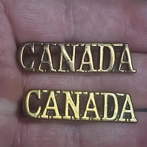 WW2 CANADA Nationality Shoulder Title Badges - Picture 1 of 3
