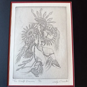 Woody Crumbo Indianer Potawatomi große Radierung "The Scalp Dancer" limitiert - Bild 1 von 12