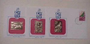 FIJI  3 DIFF. FDC GOLD FOIL CACHET UNADRESSED 1980-1983 - Picture 1 of 1