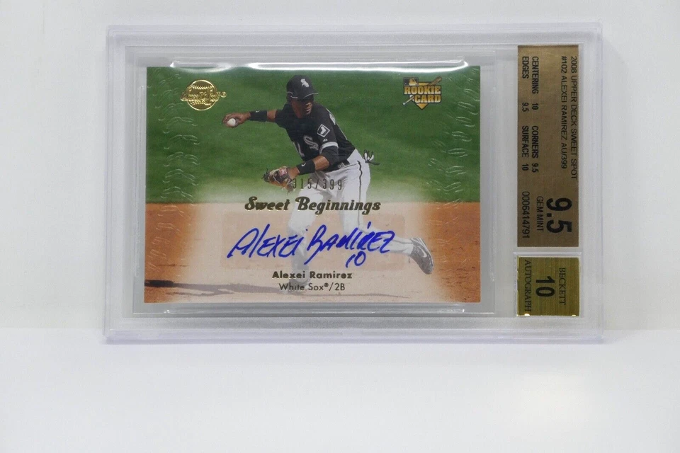 2008 Upper Deck Sweet Spot No102 Алексей Рамирес AU/399 дебютант Beckett 9,5 GEM - Изображение 1 из 4