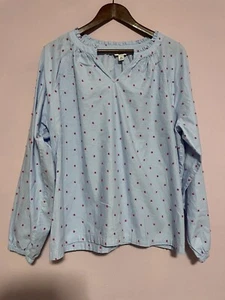 Women's Croft & Barrow Cotton Popover Blouse XXL New B26 - Picture 1 of 6