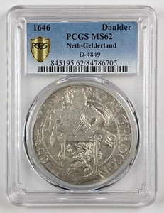 1646 Netherlands Gelderland Silver Daalder D-4849 PCGS MS62 - Picture 1 of 3