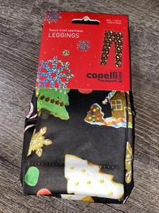 Capelli Kids Gingerbread Cookie ￼Christmas Fleece Lined Leggings M/L 12/14 New - Picture 1 of 4