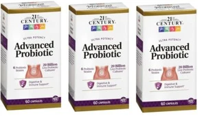 21st Century Ultra Potency Advanced Probiotic Caplets 60 Counts X 3 Packs - Picture 1 of 1