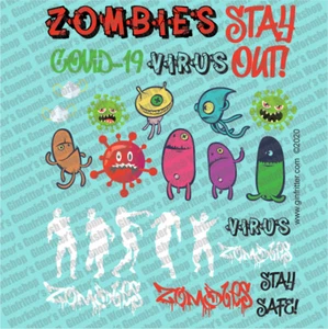 Ginfritter's Gnomish Workshop GRAFF003 ZOMBIES & VIRUS GRAFFITI Decal - Picture 1 of 2