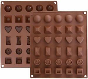 Silicone 6 Designs Candy and Ice Mould 30 Slots Brown Standard Size 1Piece