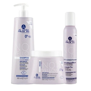 ALAMA Professional Kit No Yellow Shampoo 500ml + Mask 500ml + Condit Mousse 200 - Imagen 1 de 1