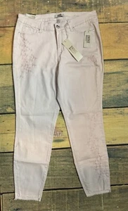 Vintage America Blues Womens 10/26 Light Pink Floral Skinny Ankle Denim Jeans - Picture 1 of 8