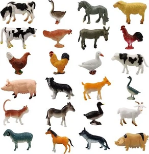 24 Mini Farm Animal Figurines, Realistic Figures, Educational Toys for Toddlers, - Picture 1 of 2