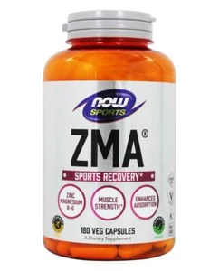 NOW Foods ZMA Sports Recovery 180 Caps 800mg Repair Zinc Magnesium Vitamin B6 - Picture 1 of 6