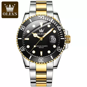 Herren Quarz Armbanduhr Edelstahl Band Wasserdicht Leuchtend Kalender Uhr - Bild 1 von 17