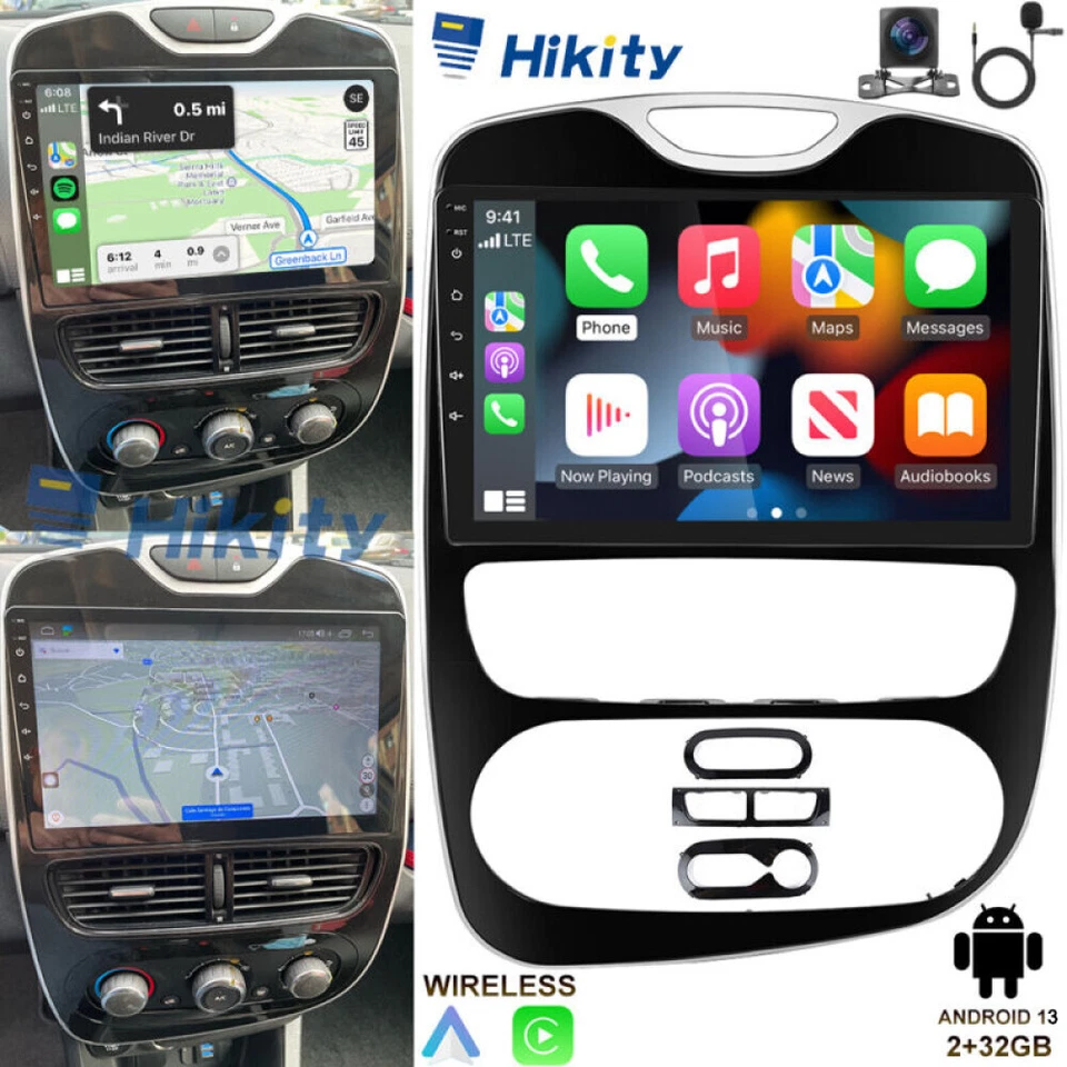 10.1" Android 15 Carplay Autoradio Für Renault Clio 4 2012-2018 GPS Navi BT 32GB - Bild 1 von 4