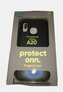 NEW Samsung Galaxy A20 Protect ONN Rugged Case Black Anti-Microbial Protection - Picture 1 of 2