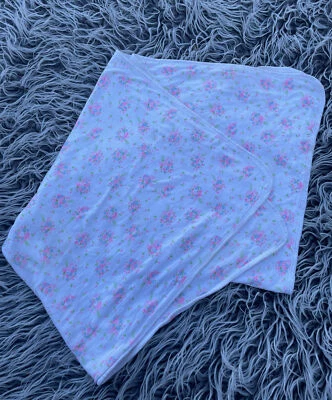 Manta bebé vintage rosa floral Carter's 36x36 algodón bebé niña rara Foto 1 de 4