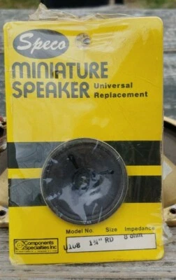 ALTAVOZ SPECO 1974 1-3/4" Modelo U 108 RD (redondo) sellado plástico original en tarjeta Foto 1 de 4