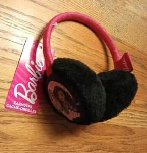 NEW Barbie Earmuffs Winter Kids Pink/ Black Size 2-6x - Picture 1 of 4