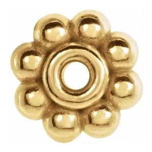 5 mm SÓLIDO 18K Oro Amarillo Milgrain Floral Bali Espaciador de Cuentas Roundel Margarita EE. UU. - Imagen 1 de 3