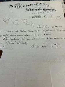 Miller, Greiner & Co Grocers Buffalo 1869 Bill Head - Picture 1 of 2