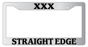 Chrome METAL License Plate Frame XXX STRAIGHT EDGE - Picture 1 of 1