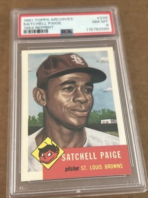 1991 Topps Archives #220 Satchell Paige GRADED PSA 8 NM-MT St Louis Browns 1953 - Image 1 of 3
