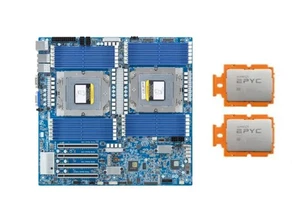 Gigabyte MZ73-LM0 SP5 Motherboard 2x AMD EPYC 9334 QS 64 Cores CPU combinations - Afbeelding 1 van 5