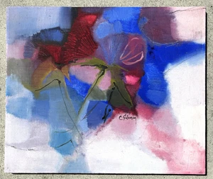 Carol Sideman Modernist Abstract Expressionist Painting, Floral California Art - Bild 1 von 4