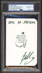 Jose Luis Ballester Signed 2025 1st Masters Scorecard PSA GEM MT 10 AUTO AUGUSTA - Picture 1 of 2