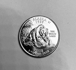 2008 P Alaska State Quarter.  Uncirculated from US Mint roll. Free shipping  - Picture 1 of 2