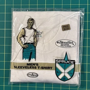 Spruce Mayo Men’s Sleevless T-shirt NOS White M 38-40 - Picture 1 of 3
