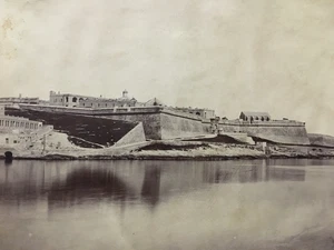 Fotografía de albúmina FORT EMANUEL MALTA por H Agius 10,50 pulgadas x 8,25 pulgadas - Imagen 1 de 7