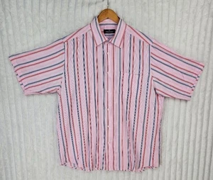 Bugatchi UOMO Multicolor Striped Short Sleeve Button Down Collared Shirt XL - Picture 1 of 5