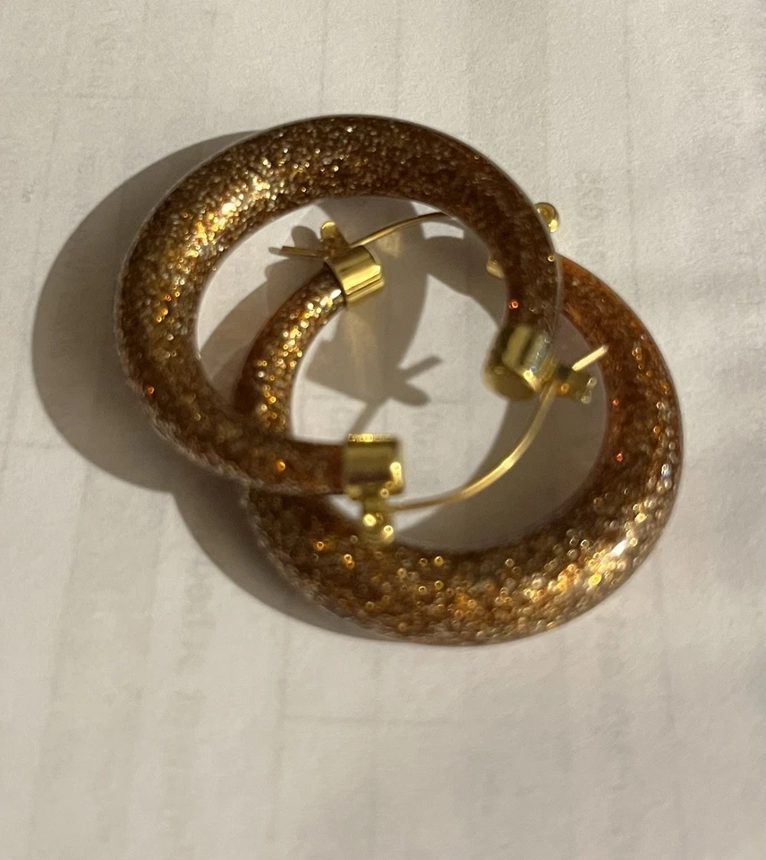 "Pendientes de aro Anthropologie, cobre y oro brillo 1 1/2"" diámetro" Foto 1 de 3