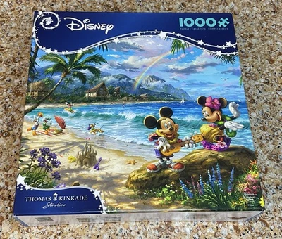 Ceaco Thomas Kinkade Disney Mickey and Minnie in Hawaii 1000 Piece Jigsaw Puzzle - Image 1 of 3