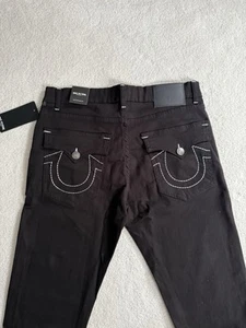 True Religion Jeans Rocco Skinny/Slim Fit Stretch New With Tags Black W38 L32 - Picture 1 of 12
