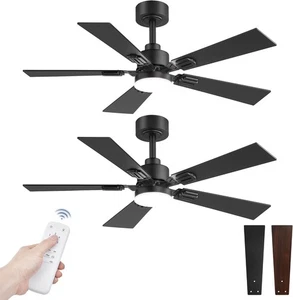 Fanbulous 2-Pack 42" Black Ceiling Fan Light Remote 6-Speed DC Motor 3CCT - Picture 1 of 8