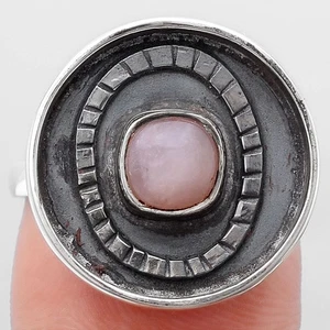 Natural Pink Opal 925 Sterling Silver Ring s.8 Jewelry R-1080 - Picture 1 of 5