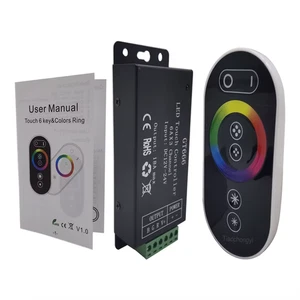 GT666 3 channels LED Strip Controller DC12V 24V 18A RF Touch Remote RGB LED - Picture 1 of 6