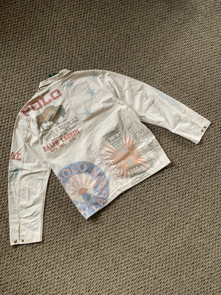 Новый с Ярлыками Polo Country Ralph Lauren джинсовой ткани графический художник куртка размер большой - Изображение 1 из 4